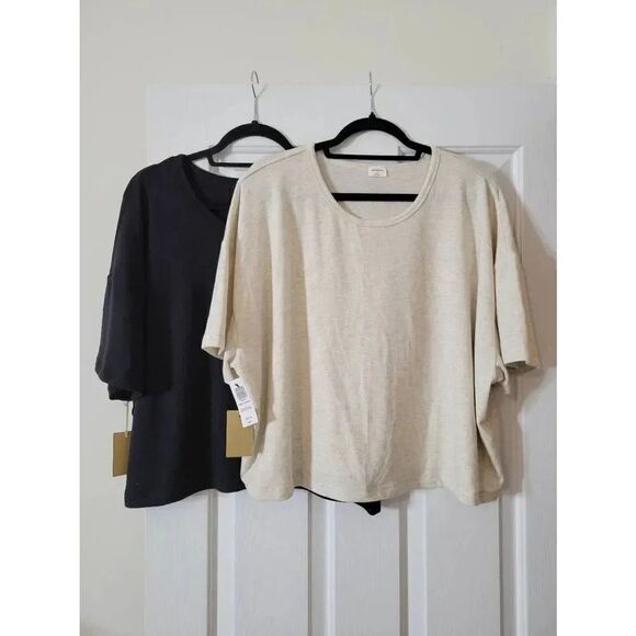 Wilfred Free Lounge T-Shirt, black and cream set 2XL NWT - Picture 1 of 12